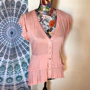 Super Soft Ruffle Layer V-Neck Blouse